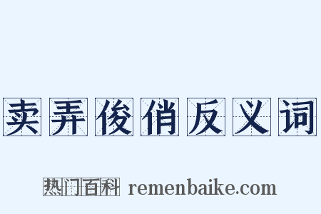 卖弄俊俏反义词是什么意思的图片